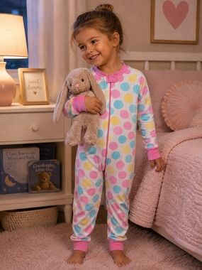 Hanna Andersson Organic Cotton Polka Dot Zip Pajamas 3T